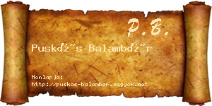 Puskás Balambér névjegykártya